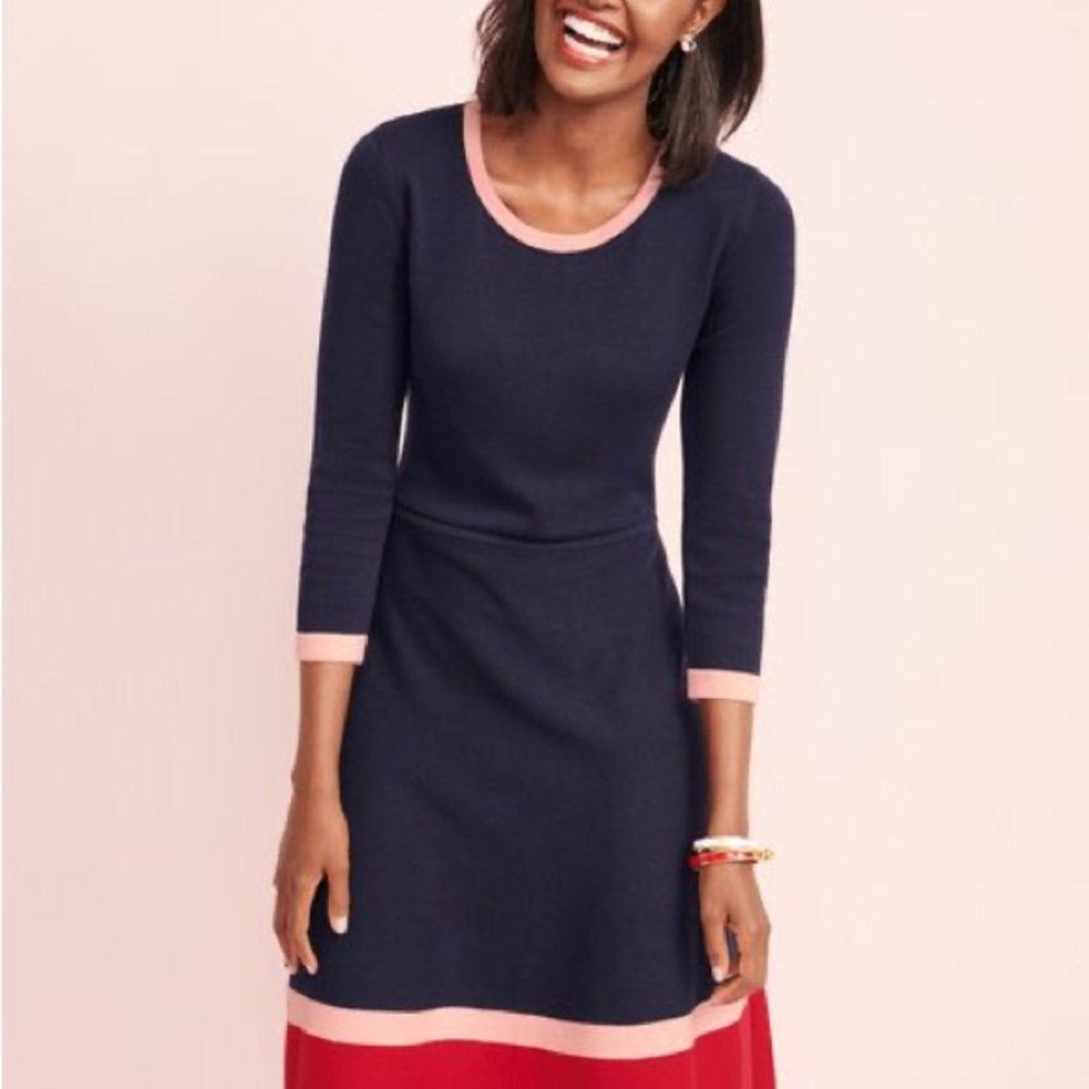 Fun Navy, Pink and Red Sweater Dress